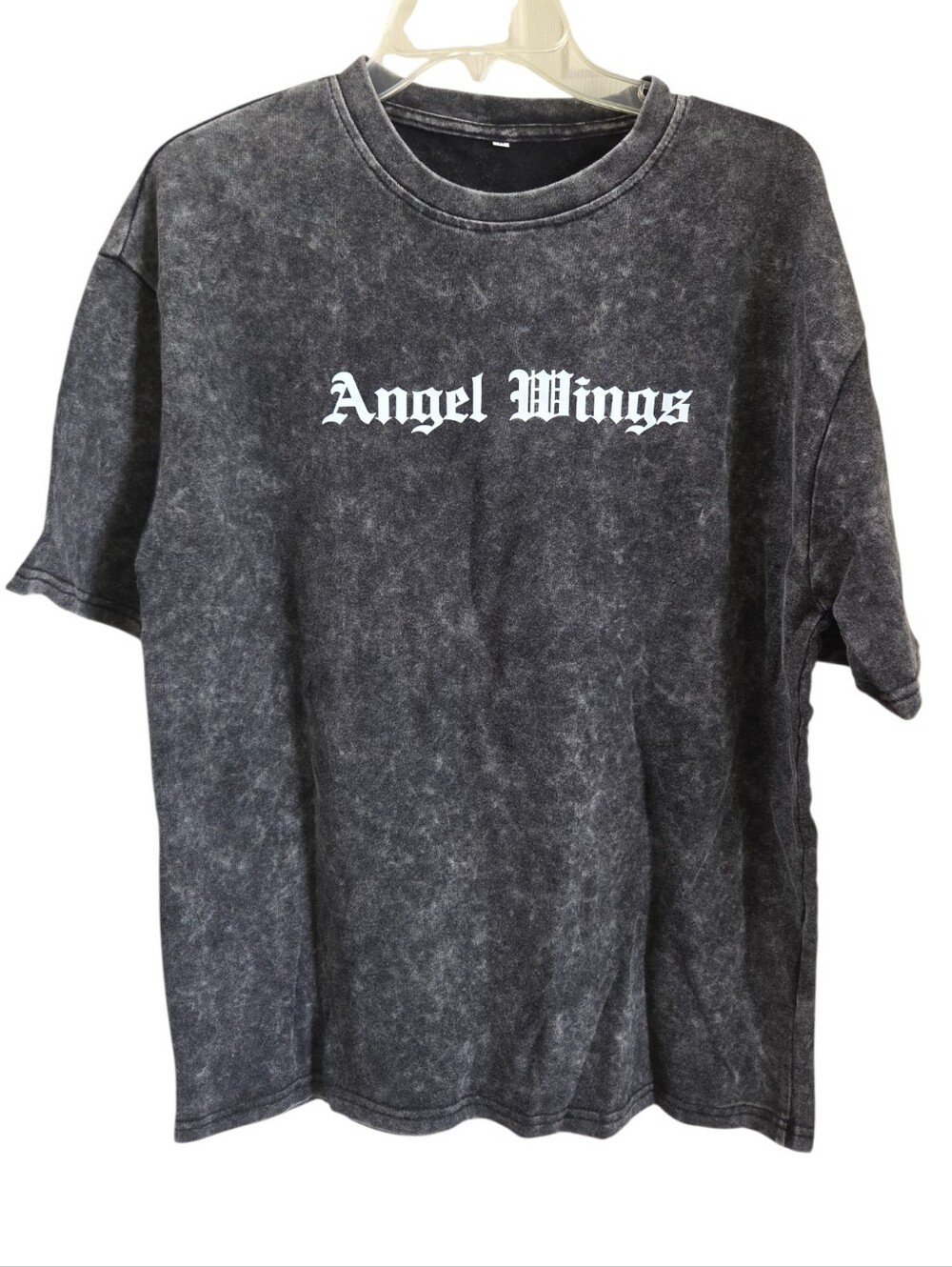 Angel Wings 2 Piece Graphic Short Set Vintage Wash Black Size S